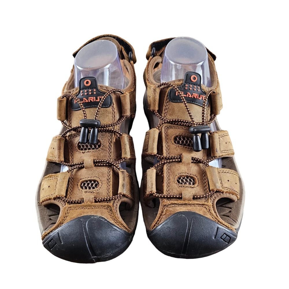 Flarut Sport Sandals Outdoor Hiking Mens US 9 EU 42 Closed Toe Brown Leather